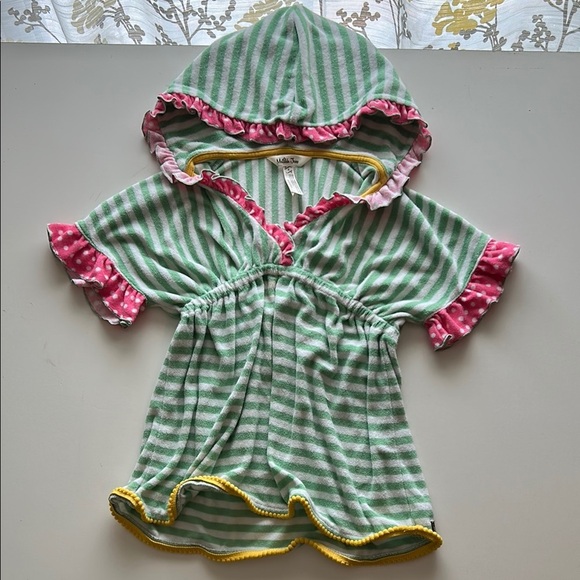 Matilda Jane Brilliant Daydream Hooded Swim Coverup with Pink Accents Size 4 - Picture 1 of 6